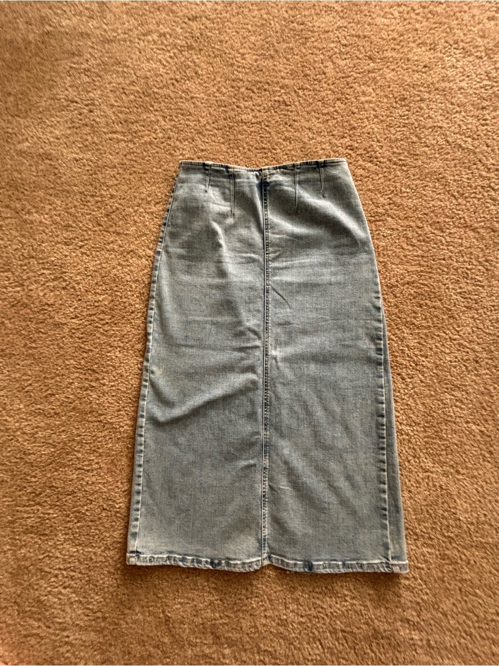 stradivarius Light Blue Denim Pencil Skirt